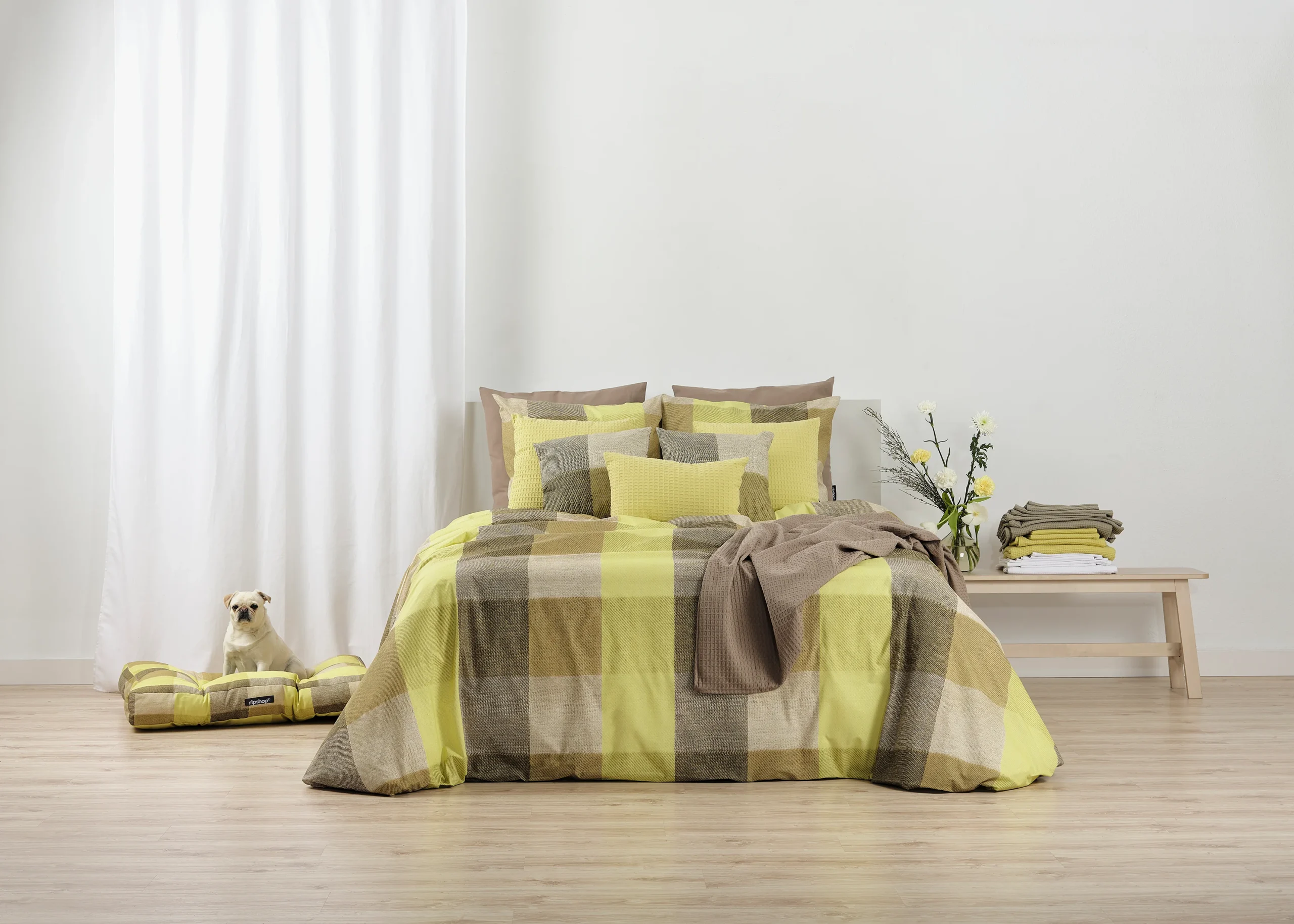 Cama de mascota 100% algodón antimanchas Bath Verde - Imagen 2