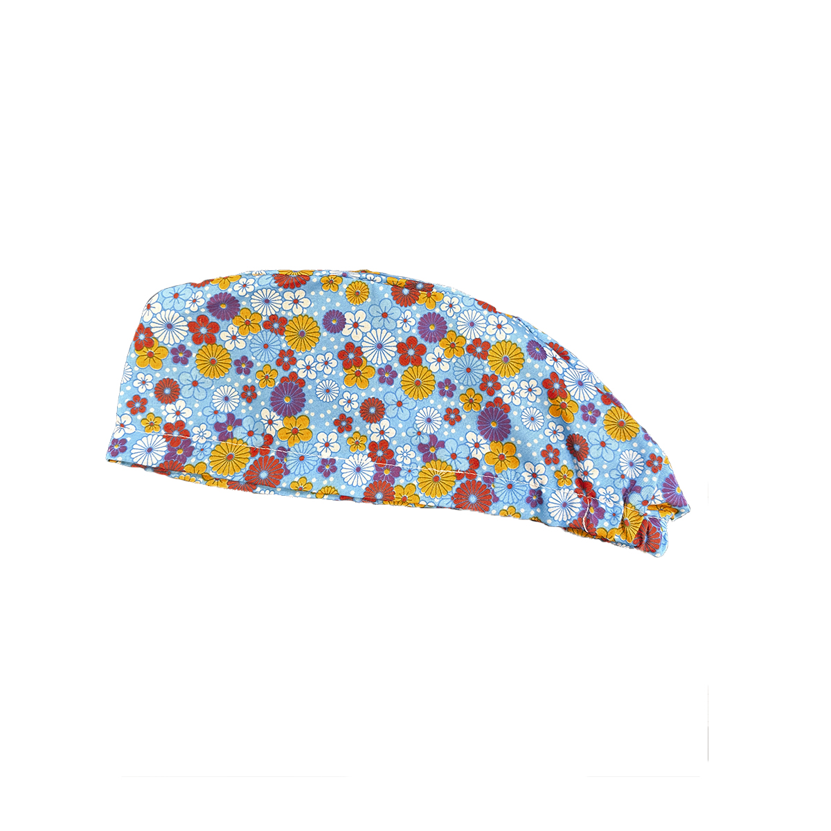 Gorro Médico Quirúrgico Gina Ajustable Azul Flores