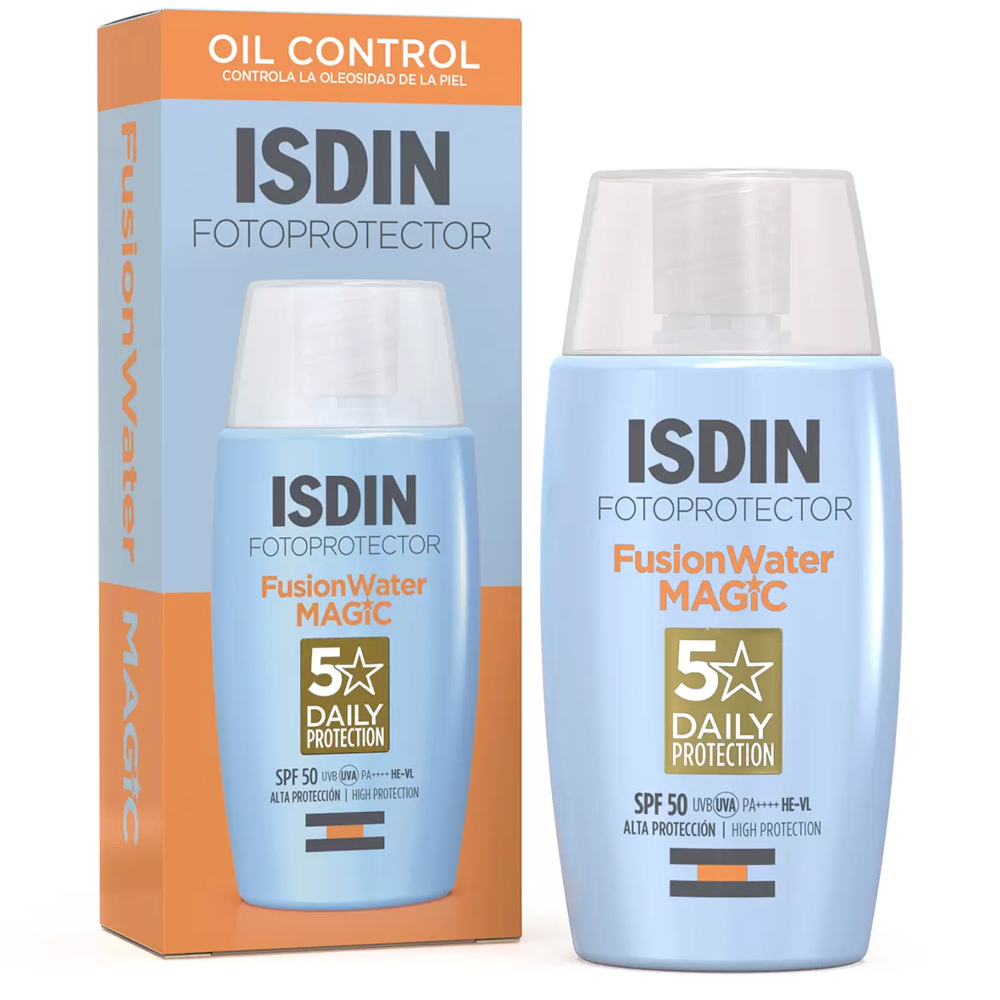 Fotoprotector Facial Isdin Fusion Water Magic SPF50 50ml 2pz - Imagen 2